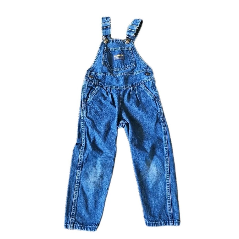 Vintage OshKosh B'Gosh Overalls Denim 4T Vestbak Pleats Please Read!